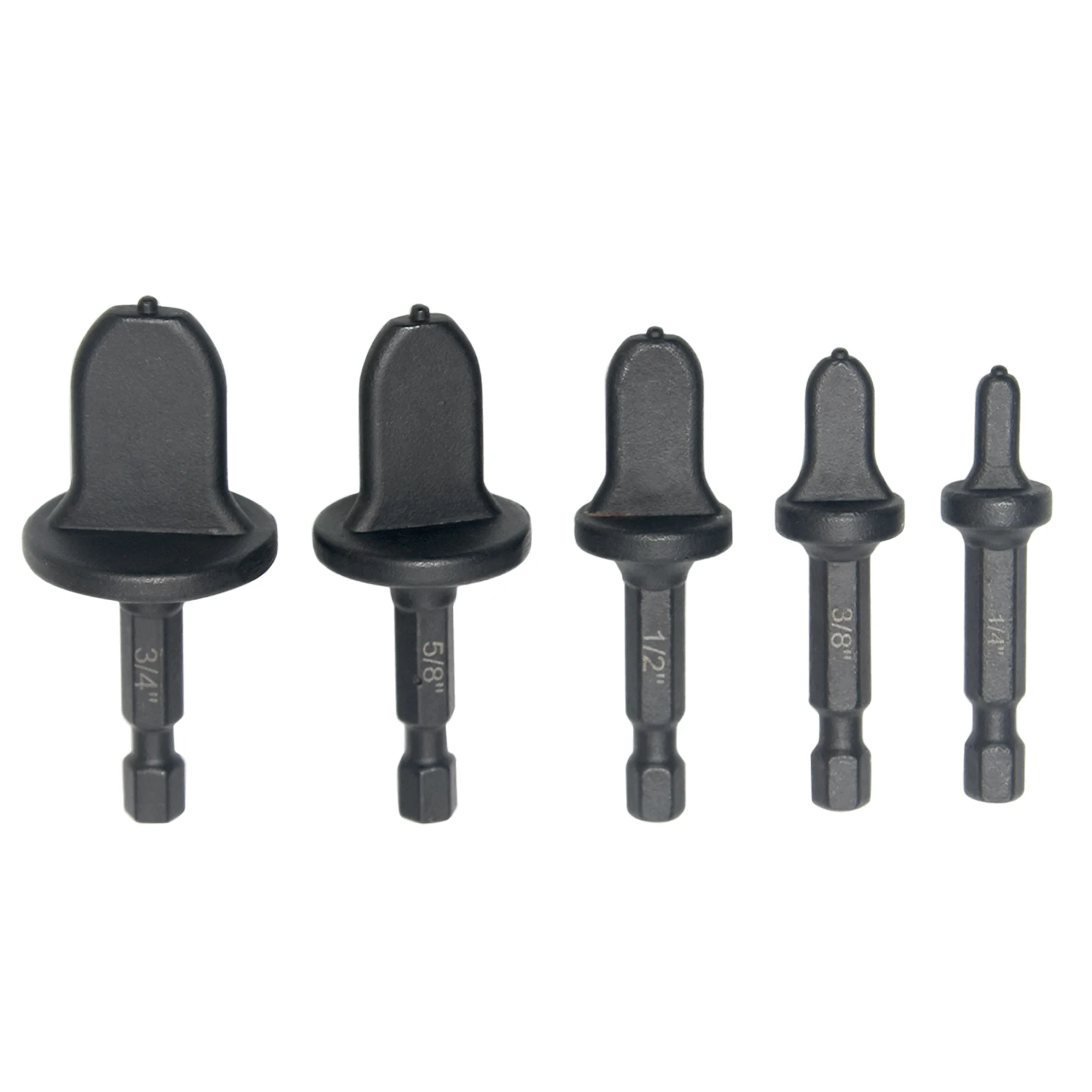 5pcs Copper Pipe Rotary Tool Electric Reamer Hex Handle Drill Bits