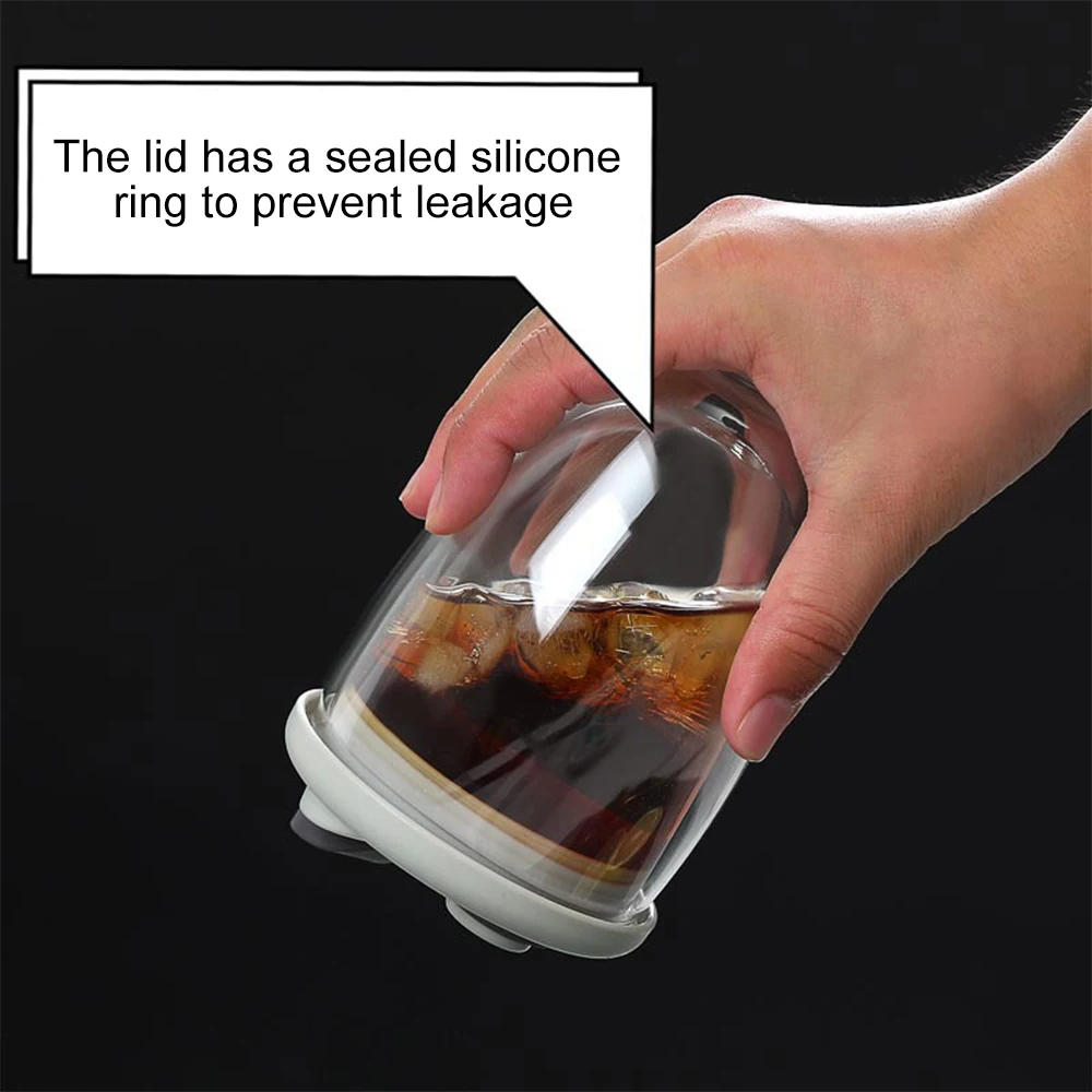 Double Wall Glass With Silicone Vacuum Sipper Lid - 450Ml