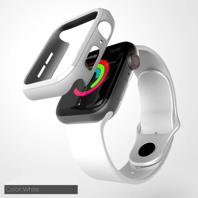 2 шт. очень тонкий Рамка ПК для наручных часов Apple Watch чехол series1/2/3/4/5 для Watch, 38, 42 мм часы аксессуары чехол защитный чехол - Цвет: White