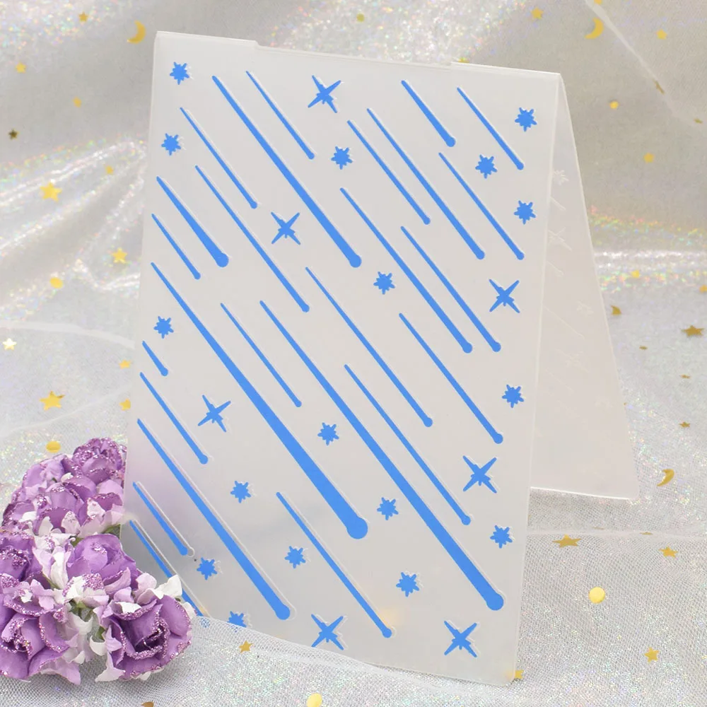 

Meteor Star Stamps Plastic Embossing Folder Paper Embossing Template For Scrapbooking Photo Album Card Making