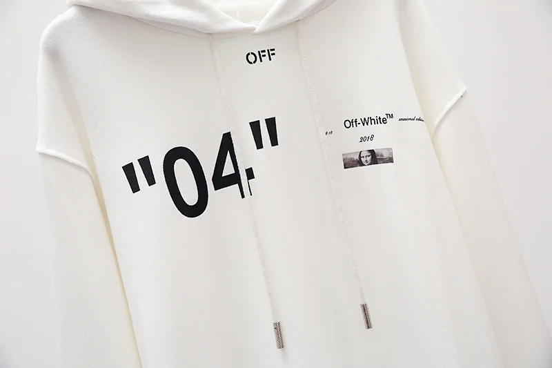 19ss Off-White OW "04" Мона Лиза для мужчин и женщин унисекс для влюбленных Модная хлопковая Повседневная Толстовка с капюшоном свободная Куртка Пуловер