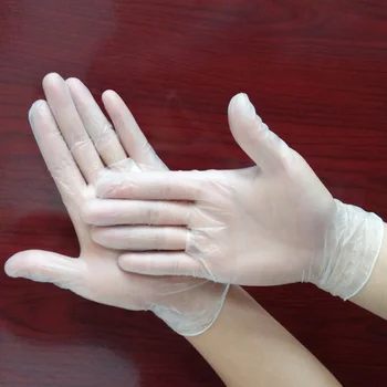 

100pcs Transparent Kitchen Disposable Hair Dye Gloves Latex Free Baking Thicken Household PVC