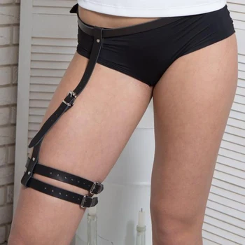 

Women Garter Dropshipping Single Leg Bondage Straps Handmade Leather Harness Lingerie Suspenders Sculpting Belts Sexy Harness