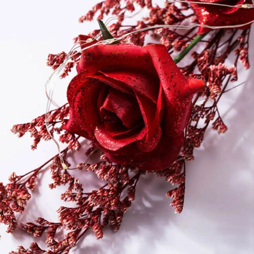 Вечная роза стеклянная крышка светодиодный светильник романтические шелковые цветы Декор для спальни розы светодиодный светильник подарок на день Святого Валентина
