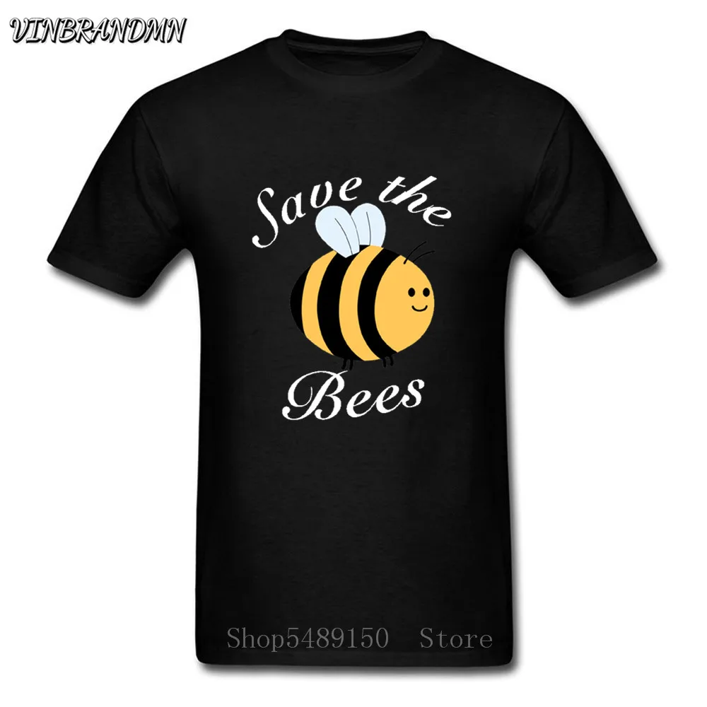 Мужская футболка с надписью Save The Bees круглым вырезом|Футболки| |