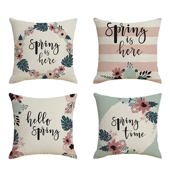 

4 Pcs Solid Linen Sofa Car Cushion Cover 45X45cm Throw Pillowcase Office Home Decor Pillow Case