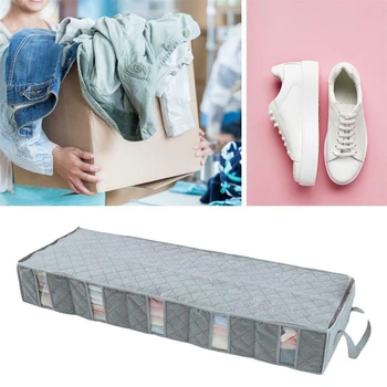 

Large Capacity Under Bed Storage Bag Shoes Box Duvet Clothes Container For Home