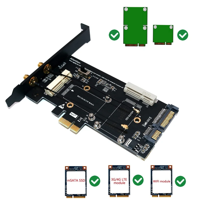Mini PCI-E/MSATA SSD для PCI-E и SATA 2,5 адаптер со слотом для sim-карты для WiFi/3g/4G/LTE/Msata SSD