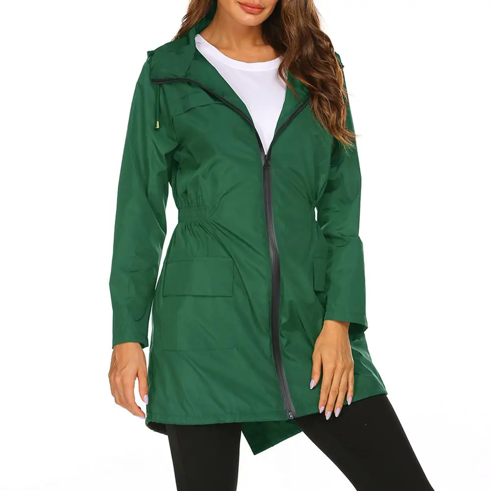 Raincoat Women Men Ladies Breathable Portable water- proof Rainwear Jacket Long Raincoat waterproof Rain Jacket with Hood 2
