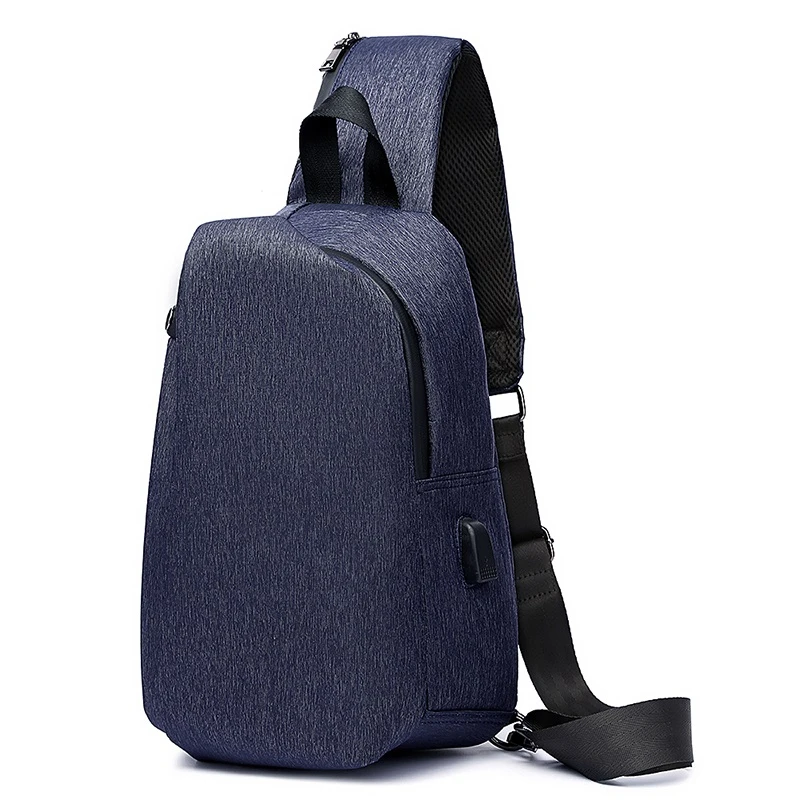 Синий Рюкзак с защитой от кражи, usb зарядка, Mochila Masculina, водонепроницаемый рюкзак на одно плечо, модный мужской рюкзак Rugzak - Цвет: Синий