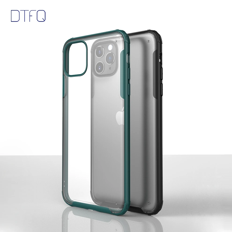 DTFQ Case for iPhone 11 11 Pro Max Hybrid Hard PC Soft TPU Silicone Cover Matte Shockproof Case for iPhone XR Xs Max X 7 8 Plus