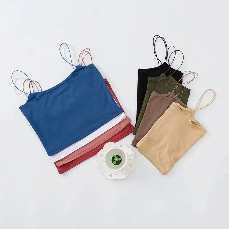 Одноцветная майка женская летняя новая Облегающая майка с пупком короткая длина жилет Повседневная без рукавов спагетти ремень сексуальный топ