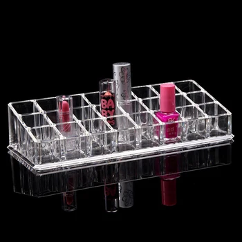 

Brush Cosmetics Organizer Storage Box Display Stand Case Practical Mascara Acrylic 24 Grid Jewelry Makeup Lipstick Holder