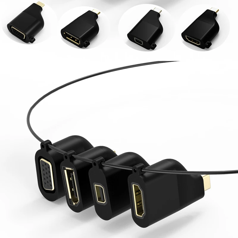 Тип C-HDMI Displayport MiniDP VGA адаптер конвертер аксессуары с отверстием