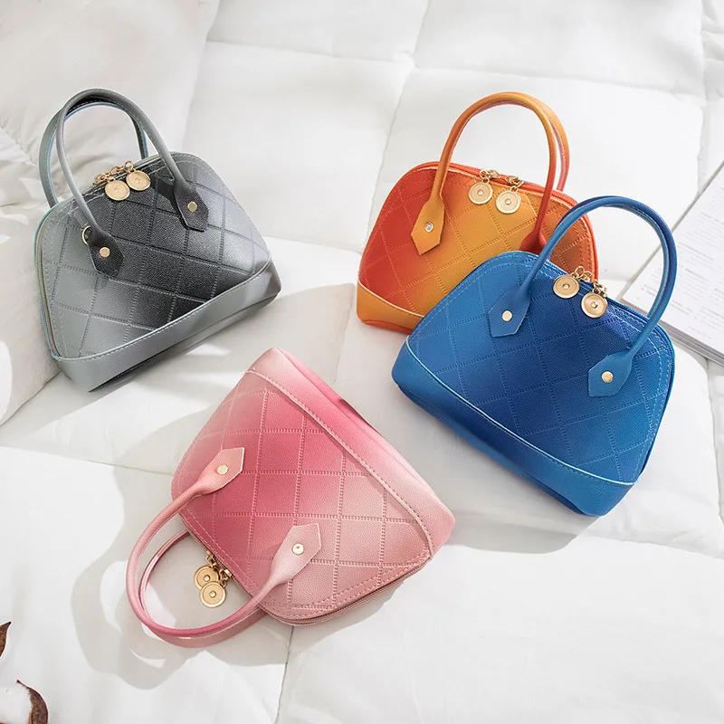 

Trend of Fashion Gradient Shell Bag 2019 Versatile Rhombus Chain Handbag Shoulder WOMEN'S Bag Mini Mobile Phone Bag