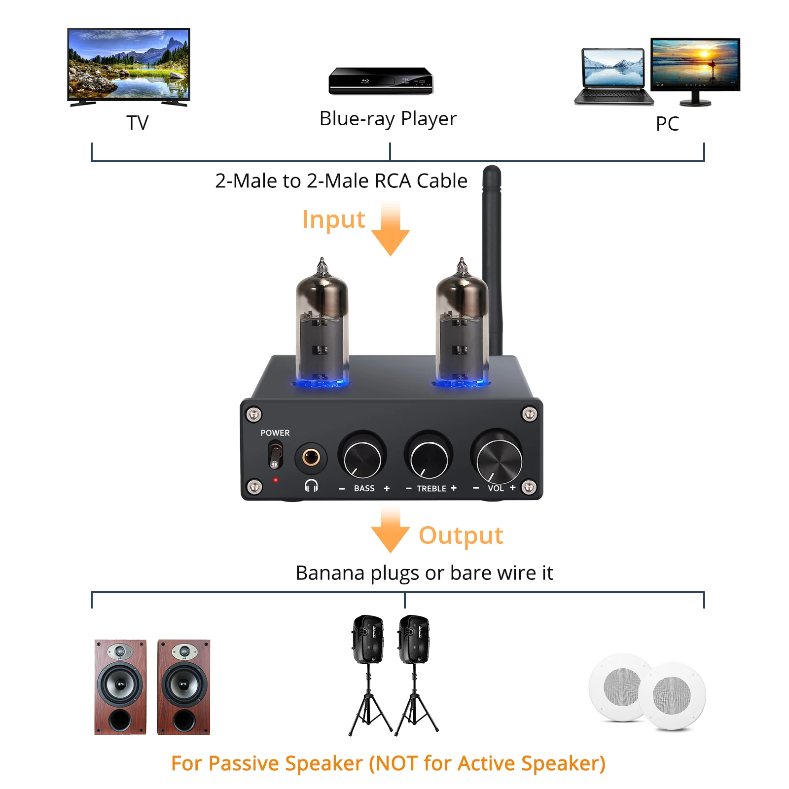 Лампа Noeteck 6J4 для вакуумного освещения Bluetooth 4 2 а с регулировкой тона высоких басов