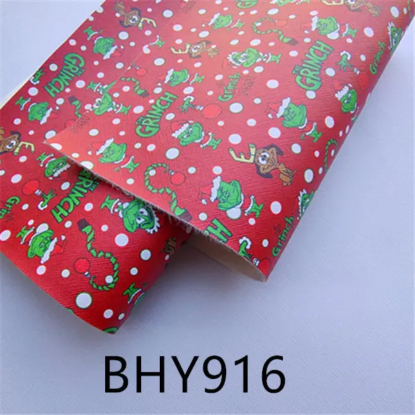 A4 20*33 см мультфильм Рождественский персонаж Печать Синтетическая кожа ткань для DIY аксессуары BHY293 - Цвет: BHY916