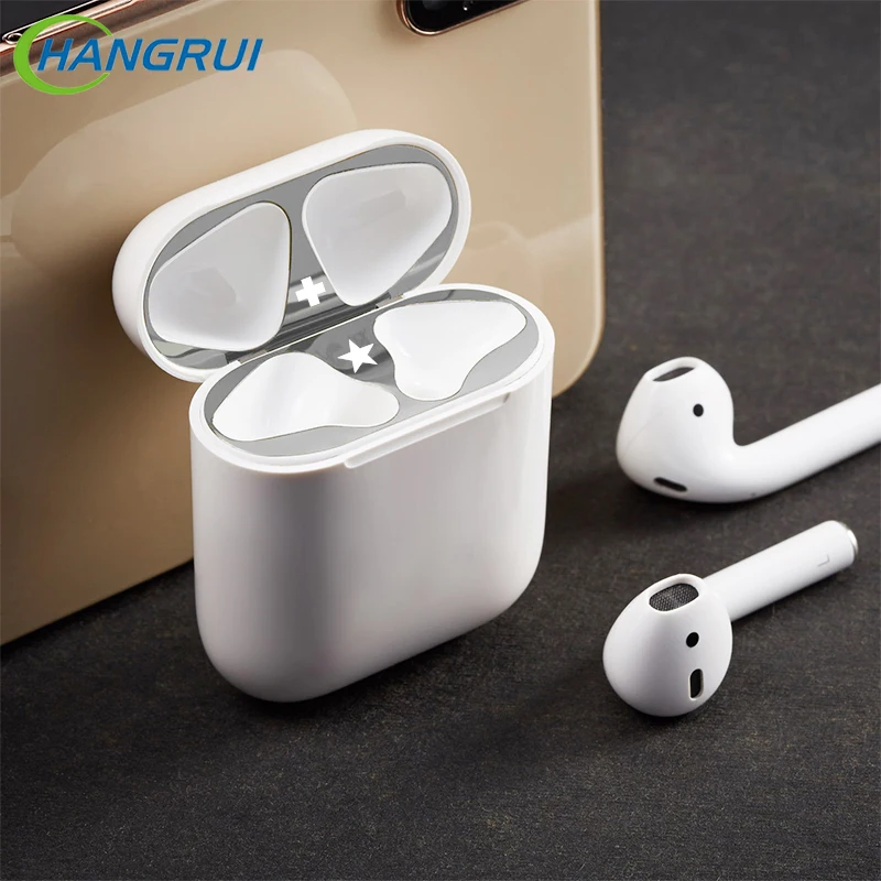 

Ultra Thin Plating Metal Protective Cover Film Sticker For Apple Airpods Dust-proof For Airpods Earphone Case Cover Accessories