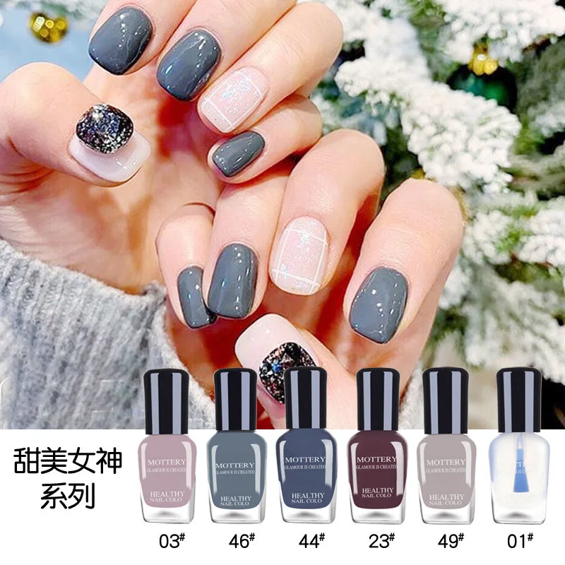 mottery-6pcs-05 6 шт. Набор лаков для ногтей 6 мл на водной основе Peelable Tear лак для ногтей экологический здоровье Броня - Цвет: mottery-6pcs-05