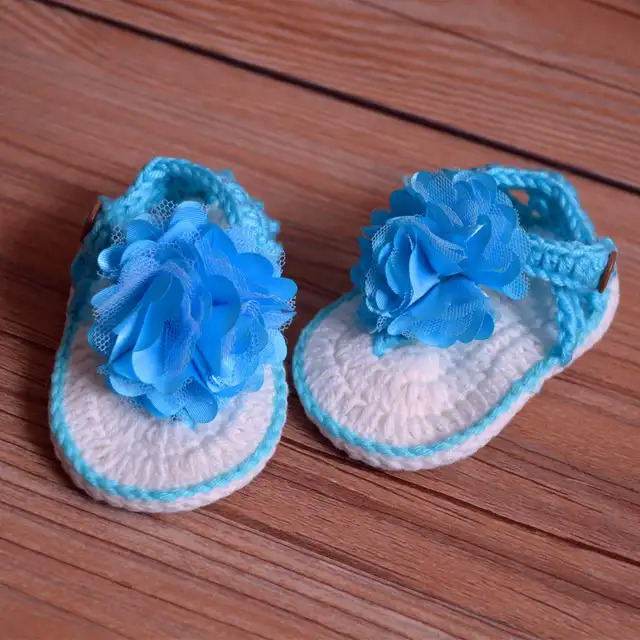 Tongs En Crochet Pour Bebe Sandales D Ete Pour Bebe Sandales En Crochet Avec Petites Fleurs Bouffantes Taille 9cm 10cm 11cm Livraison Gratuite Aliexpress