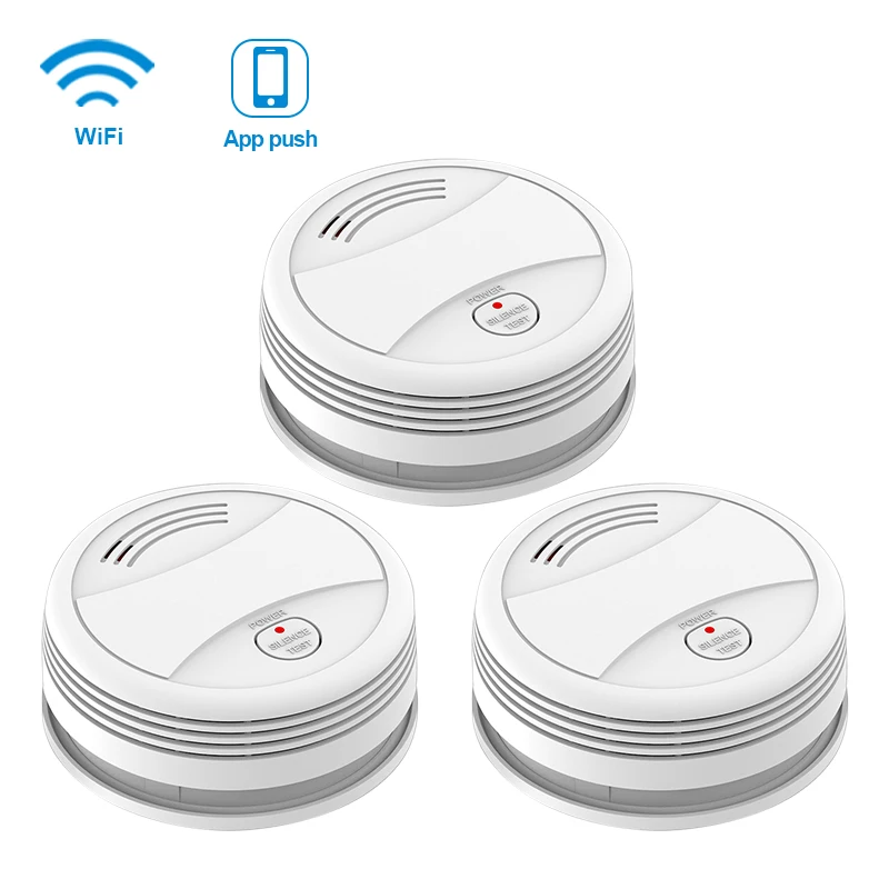 3pcs CPVan SM05W Smoke Detector WiFi Tuya Smart Life APP Control Smoke Sensor WiFi Alarm Detector Alarm Systems Security rookmelder - Цвет: 3pcs