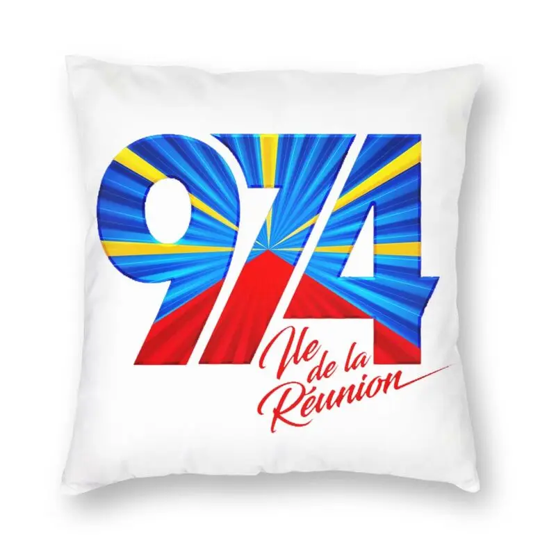 

974 квадратная наволочка с логотипом Reunion Island, домашний декор, наволочка для подушки Reunionese с гордостью, декоративная подушка для автомобиля, двусторонняя печать