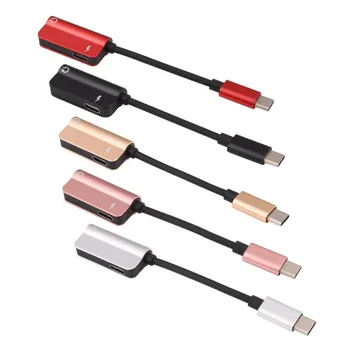 

Type C USB To 3.5mm Earphone Adapter Charger Short Alloy Shell TPE Corrosion Resistant Adapter Earphone Adapter For Xiaomi New
