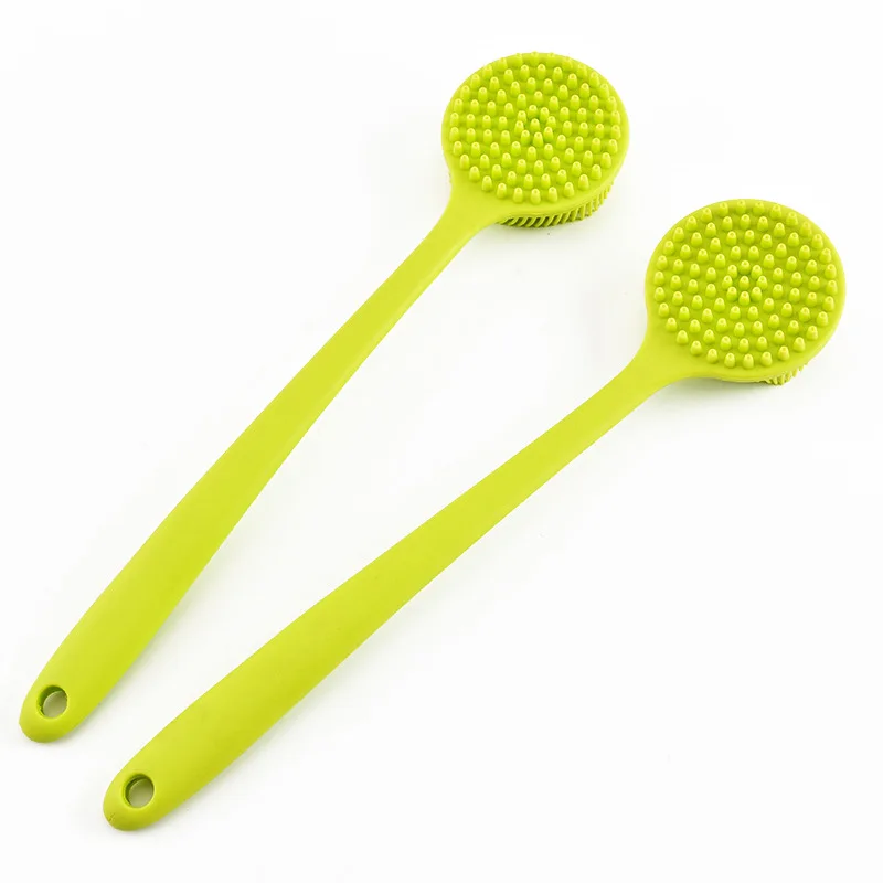 Manufacturers Direct Selling Long Handle Bath Brush Silica Gel Rubbing Towel Brush Bath Ball Rub Back Bath Brush