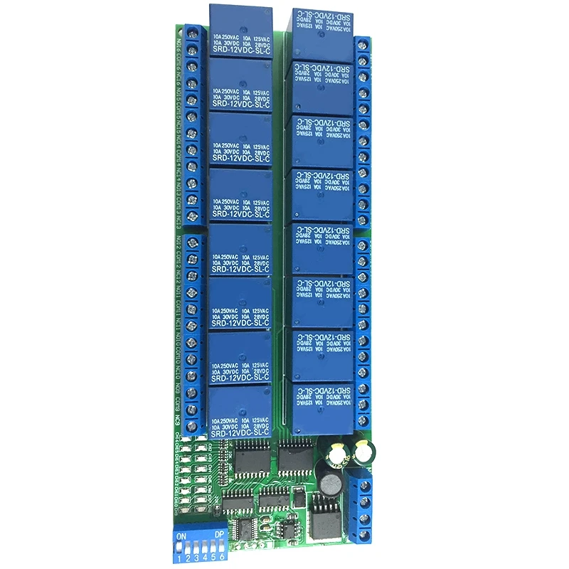 

Relay 16 Channel RS485 Relay Module RTU Relay Board PLC Controller Serial Port Switch 485 Relais DC12V