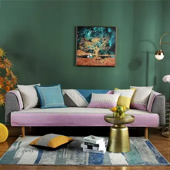 

Cotton Linen Sofa Cover Non-slip Sofa Towel for Living Room Copridivano Couch Covers Sectional Corner L-shape Sofa Cover