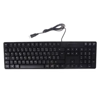 

New USB Wired Silent Keyboard Waterproof Office 104 Keys Keyboard for Desktop