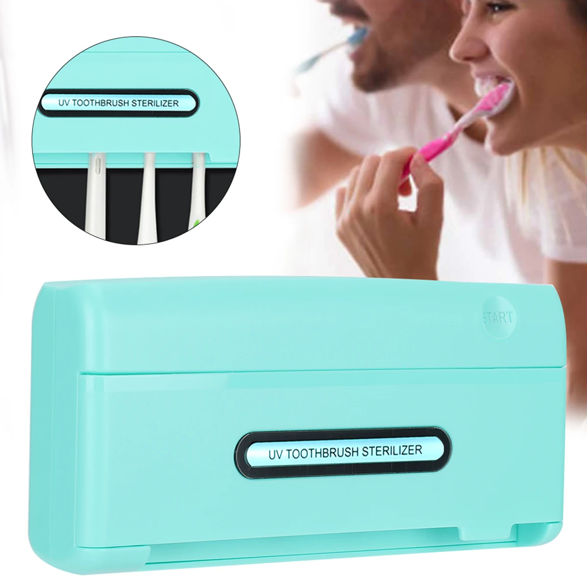 

UV Toothbrush Holder Sterilizer USB Household Wall Mounted UV Toothbrush Stand Sterilizers Plug-In Type With USB Cable