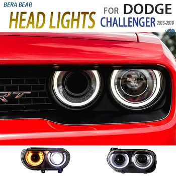 

BERABEAR Car Styling LED Headlights For Dodge Challenger Headlamp 2015-2019 Headlight LED DRL Running lights High Low Beam