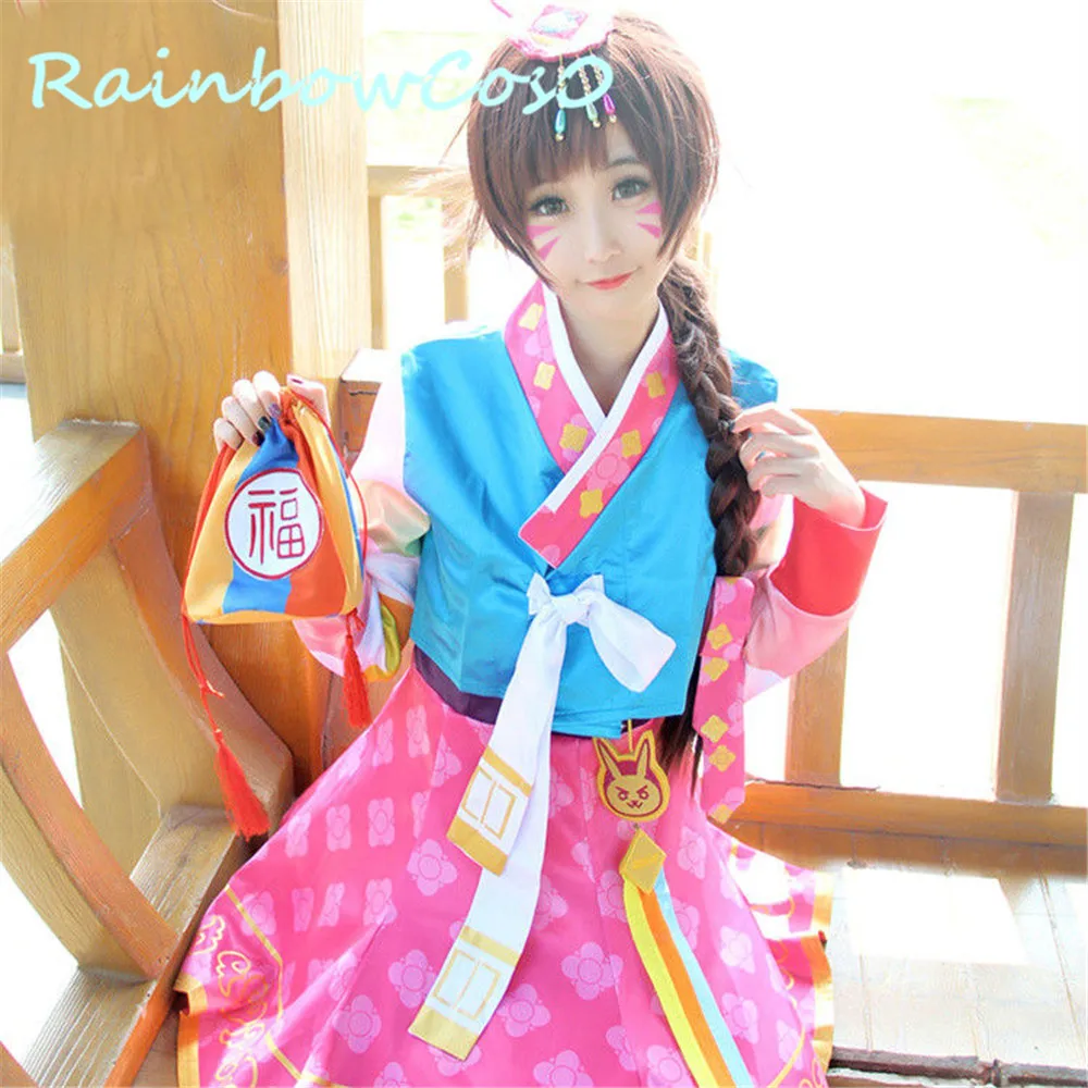RainbowCos0 костюм для косплея D.va DVA Новогодняя кожаная форма ханбок Хэллоуин|Костюмы