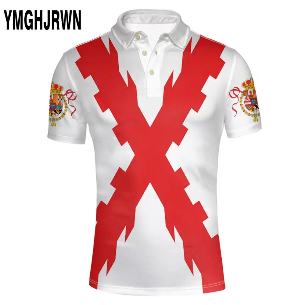 SPANISH EMPIRE youth custom made name spain imperio Polo shirt burgundy hispanic catholic monarchy print photo flag clothing | Мужская