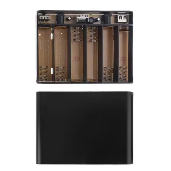 

USB DC 12V Output 6x 18650 Batteries UPS DIY Power Bank Box Charger for Cellphone WiFi Router LED Light Security Camera