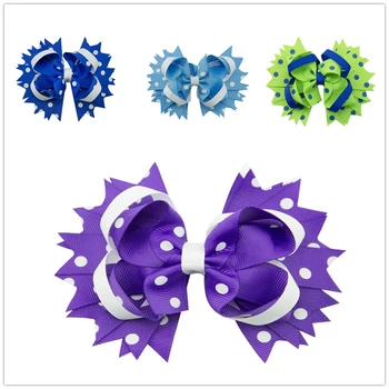 

4 inch Polka dots of different color is tie-in hairpin custom handmade DIY girl child's hair accessories