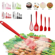 5 pçs conjunto de utensílios de cozinha de silicone batedor de ovo espátula entalhada turner antiaderente utensílios de cozinha ferramentas de cozimento verde rosa