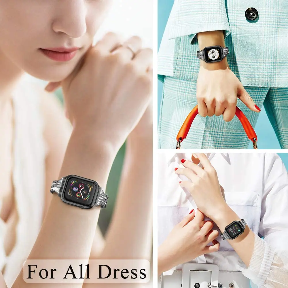  ġ   38mm 44mm  Ʈ iWatch ø 6/5/4/3/2/1/SE Correa Bling ü ݼ  Ÿ