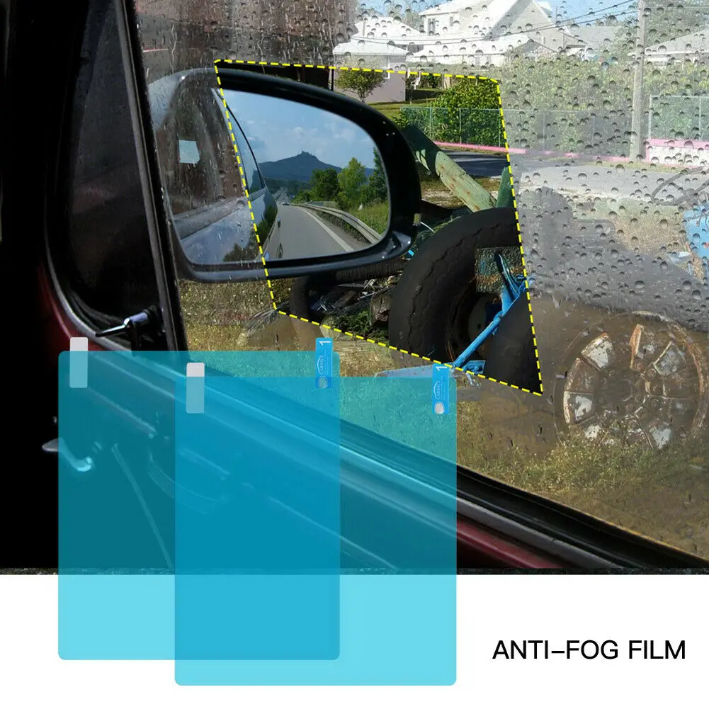 

2PCS Anti Fog Car Side Mirror Window Clear Film Anti Fog Membrane Car Mirror Protective Film Waterproof Rainproof Car Sticker