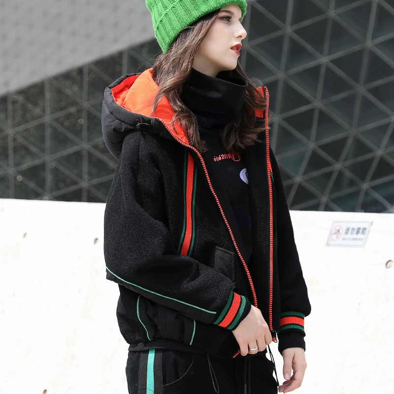 Max LuLu модные корейские дизайнерские женские панковские уличные зимние куртки с капюшоном повседневные шерстяные пальто с принтом размера плюс