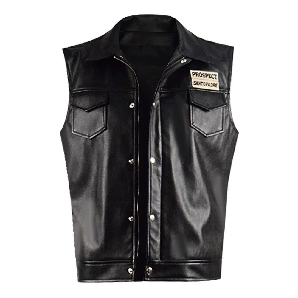 

Cossky Ezekiel 'EZ' Reyes Black PU Vest Moctocycle Vest Jacket Men's Cosplay Costume
