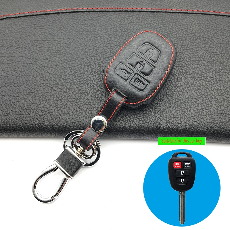 Кожаный чехол для автомобильного ключа Toyota Highlander Camry Corolla RAV4 Vios Prius C 2012-2016 2017 2018 |
