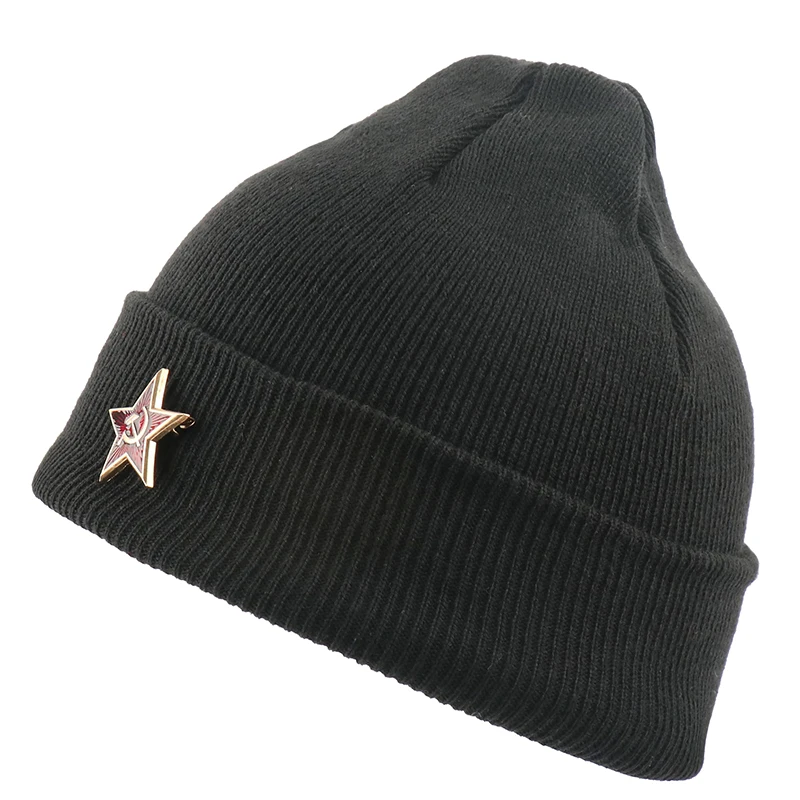 CAMOLAND, зимние шапки унисекс, вязаные шапки, женские и мужские, пентаграмма, Советская кепка со значком, модная уличная Спортивная Кепка s