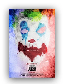Лиловый Фильм Джокер Холст плакат Джокер происхождения фильм Художественная печать комиксы Настенный декор картины клоун Хоакин Феникс фильм плакаты - Цвет: Лиловый