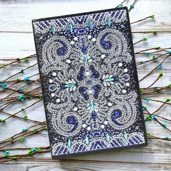 

DIY Notebook Special Shaped Diamond Painting 50 Pages A5 Vintage Mandala Pattern Children Gift Sketchbook Cross Stitch Crafts