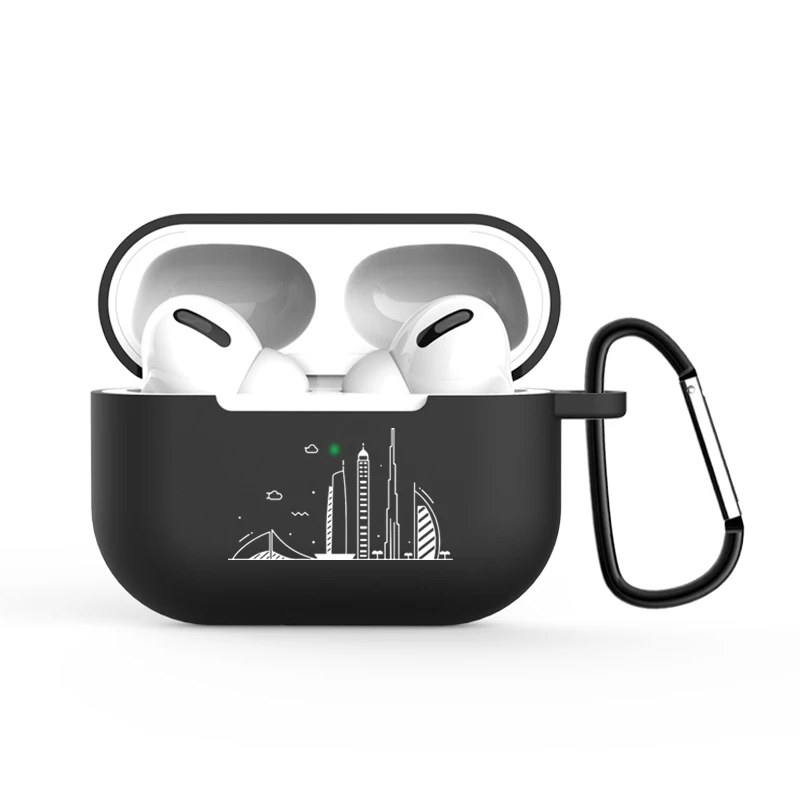 Простой узор черный ящик беспроводной bluetooth airpods pro защитный чехол для Apple Airpods Pro