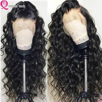 

360 Lace Frontal Human Hair Wigs Pre-plucked 13x6 Loose Deep Wave Transparent Lace Front wig Peruvian Natural Black Wigs Remy