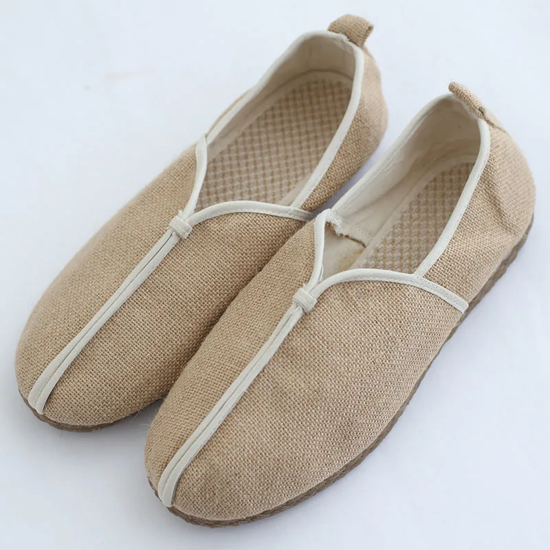 QPFJQD Men Breathable Casual Shoes Hemp Espadrille Fisherman Silp On Lazy Soft Driving Flats Man'S Wicking Canvas Linen Loafers | Обувь