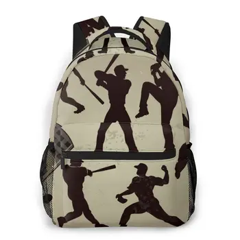 

2020 New Style Backpack Boy Teenagers Nursery School bag Baseball Players Silhouettes back to school bag